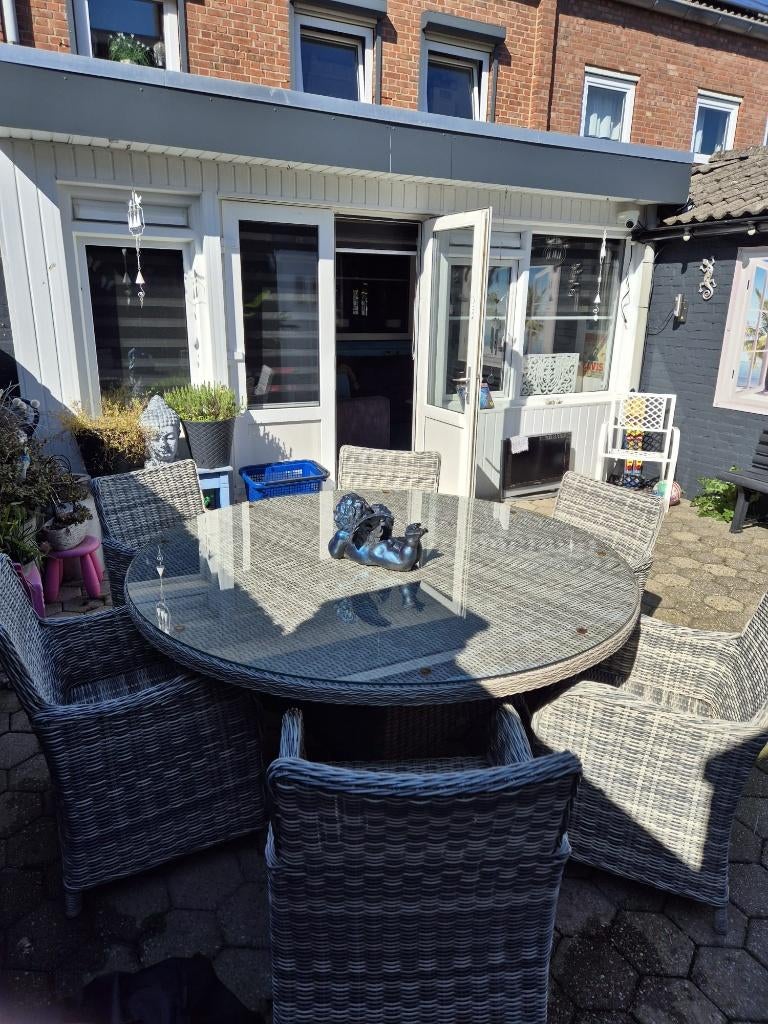 tuinstel, Ophalen, Gebruikt, 6 zitplaatsen, Wicker