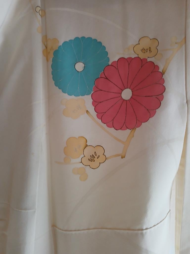 Traditionele Japanse Kimono white color flower, Ophalen of Verzenden