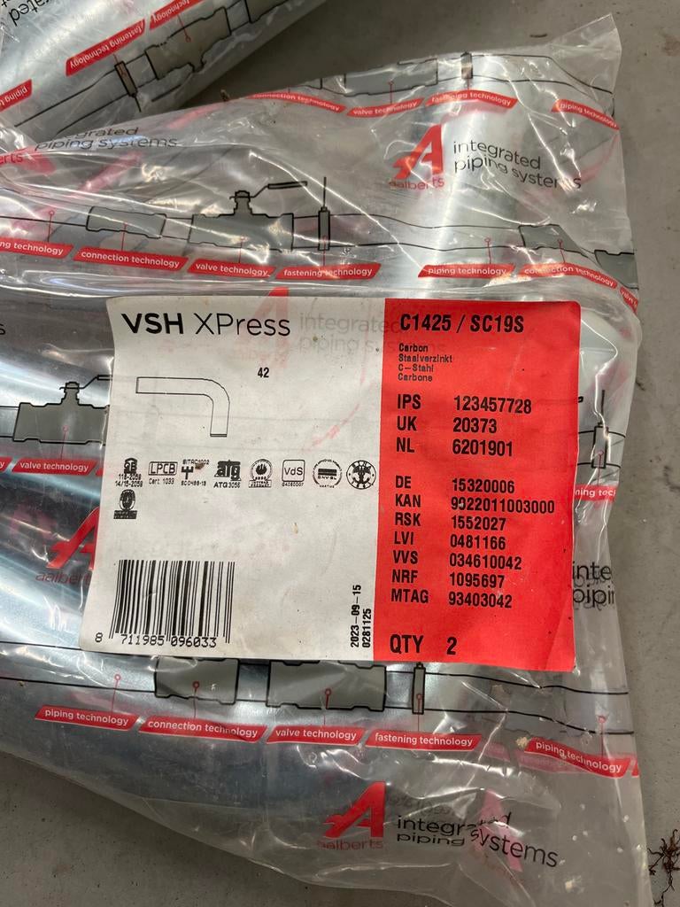 VSH XPress 90 graden bocht maat 42 (10 stuks), Overige materialen, Bochten, Nieuw, Ophalen of Verzenden