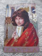 Antieke Kaart uit 1911 -Dame in Rood Gewaad / Bijbel, Verzenden, Voor 1920, Gelopen, Feest(dag)