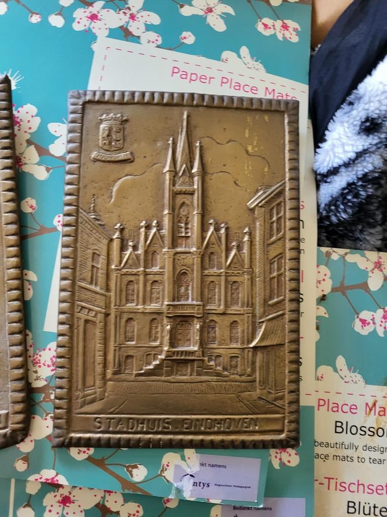 Litho Stadhuis en St. Catharinakerk Eindhoven, Antiek en Kunst, Ophalen of Verzenden