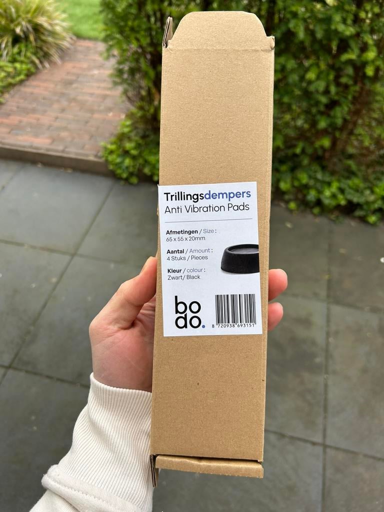 Trillingsdemper tbv wasmachine zwart (4st), Ophalen of Verzenden, Nieuw, Minder dan 1200 toeren, Minder dan 85 cm