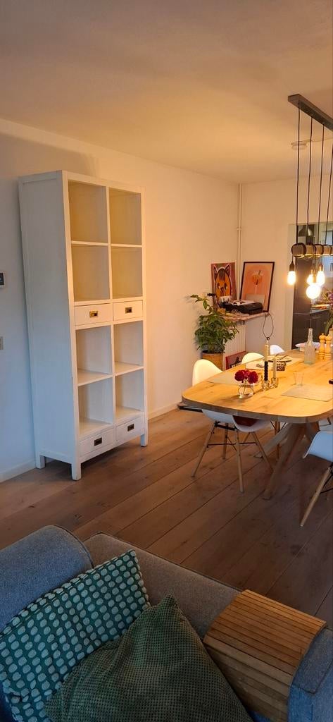 Witte hoge kast, Huis en Inrichting, Kasten | Boekenkasten, Ophalen, Gebruikt, 200 cm of meer, 50 tot 100 cm