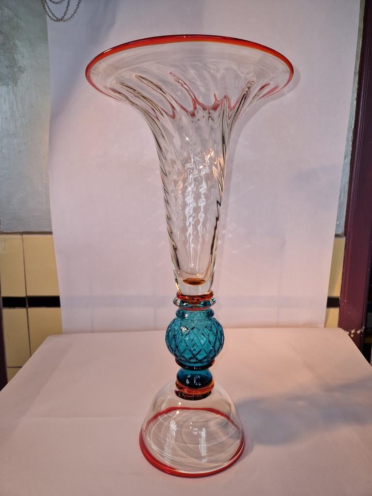 Fraaie vaas Murano glas, 47 cm. Venetiaans, Antiek en Kunst, Antiek | Vazen, Ophalen of Verzenden