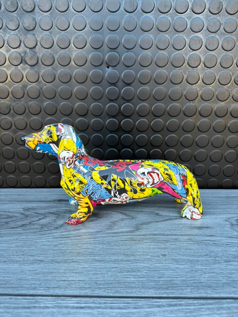 teckel (graffiti) 15hoog 25breed/Nieuw!, Ophalen of Verzenden, Nieuw, Dier