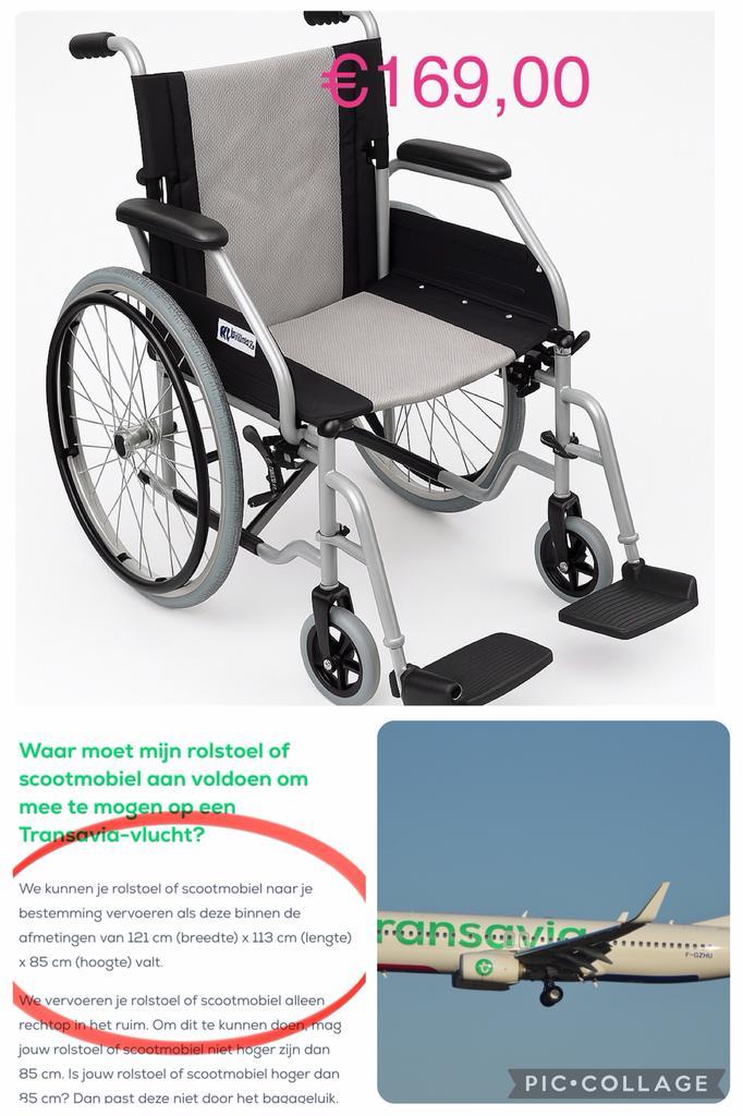 Nieuwe inklapbare rolstoel voldoet aan luchtvaartafmetingen, Diversen, Rolstoelen, Nieuw, Handbewogen rolstoel, Inklapbaar, Ophalen of Verzenden