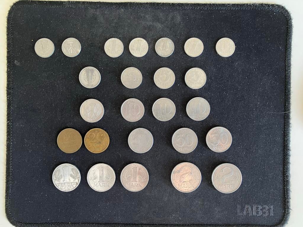 25 munten Oost-Duitsland (DDR), 1948-1988, Postzegels en Munten, Munten | Europa | Niet-Euromunten, Ophalen of Verzenden, Duitsland