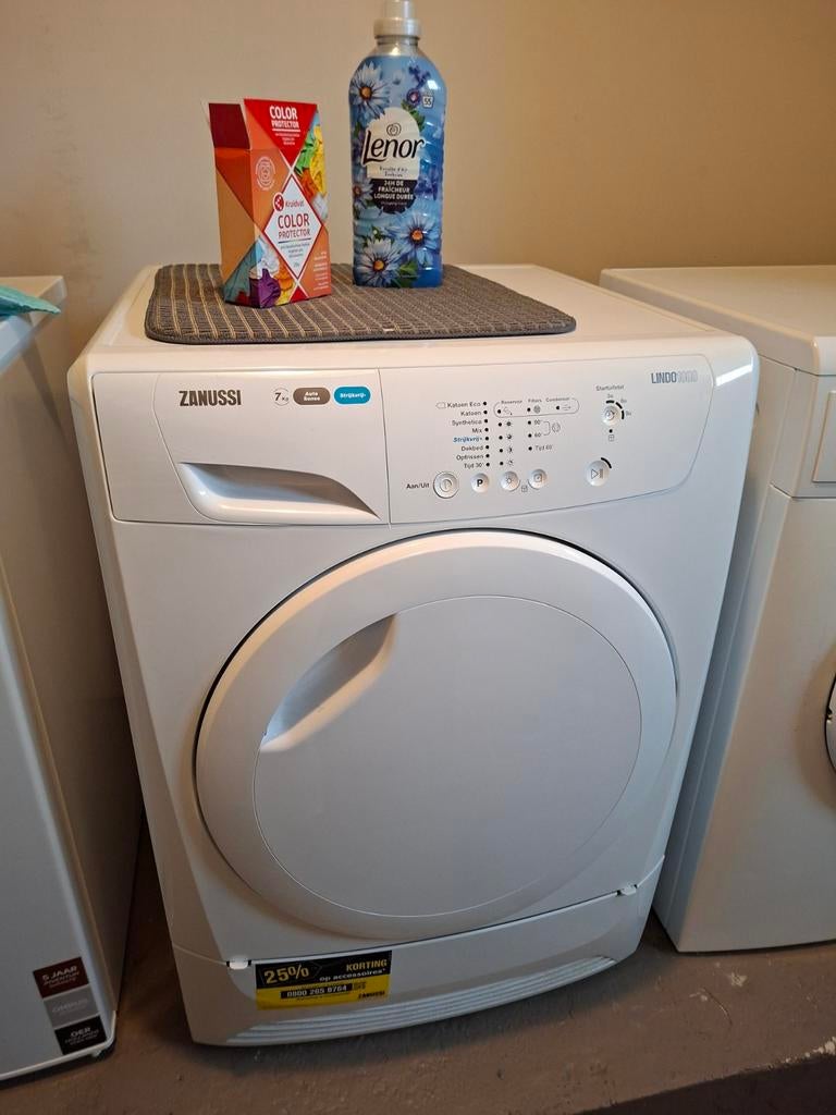Zanussi Lindo 1000 droger - 7kg -, Witgoed en Apparatuur, Wasdrogers, 6 tot 8 kg, Ophalen, Zo goed als nieuw, Anti-kreukfase