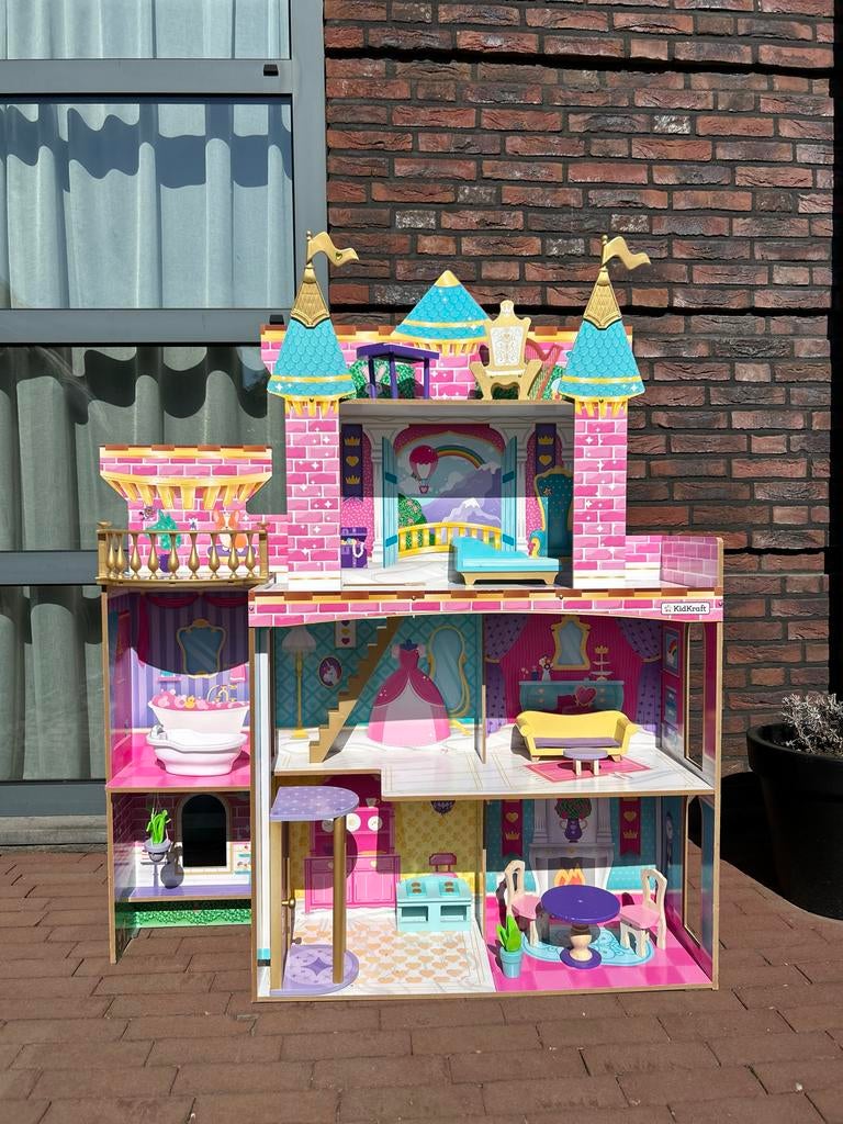 Kidkraft Poppenhuis met accessoires - 110x120 cm, Kinderen en Baby's, Speelgoed | Poppenhuizen, Ophalen, Gebruikt, Poppenhuis
