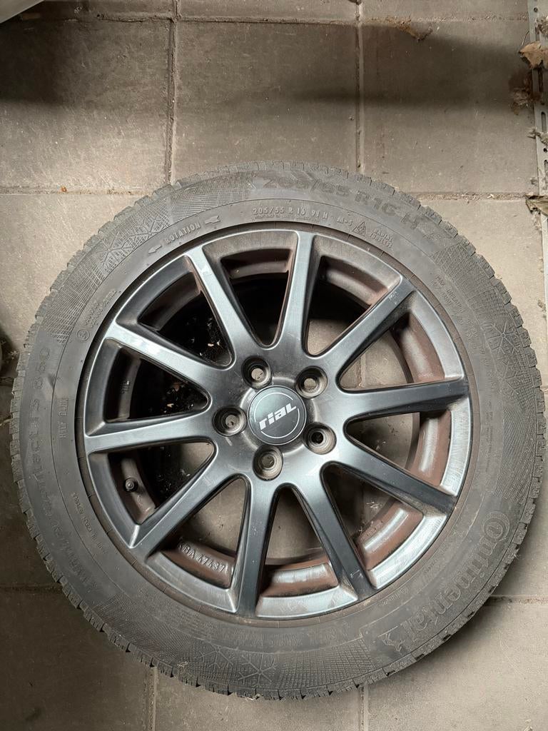 Rial velgen 16 inch met winterbanden, Ophalen, Gebruikt, 16 inch, Banden en Velgen