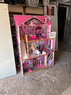 Groot Roze Poppenhuis met Meubels en Accessoires, Verzamelen, Ophalen of Verzenden, Gebruikt, Poppenhuis