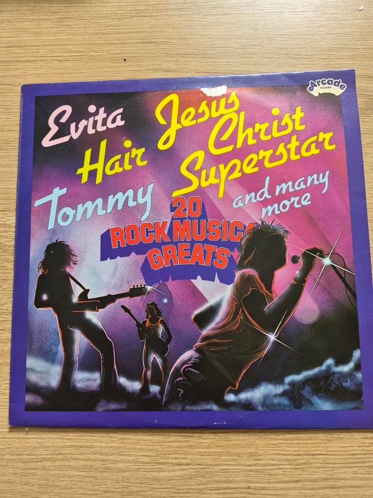 20 Rock Musical Greats LP - Evita, Hair, Tommy, Jesus Christ, Cd's en Dvd's, Vinyl | Rock, Gebruikt, Ophalen of Verzenden, 1970 - 1979