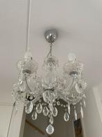 Sierlijke kroonluchter 5 armen incl lampjes - werkend, Ophalen, Zo goed als nieuw, Glas