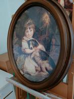 Antieke ovale lijst met schilderij van kind en hond, Ophalen