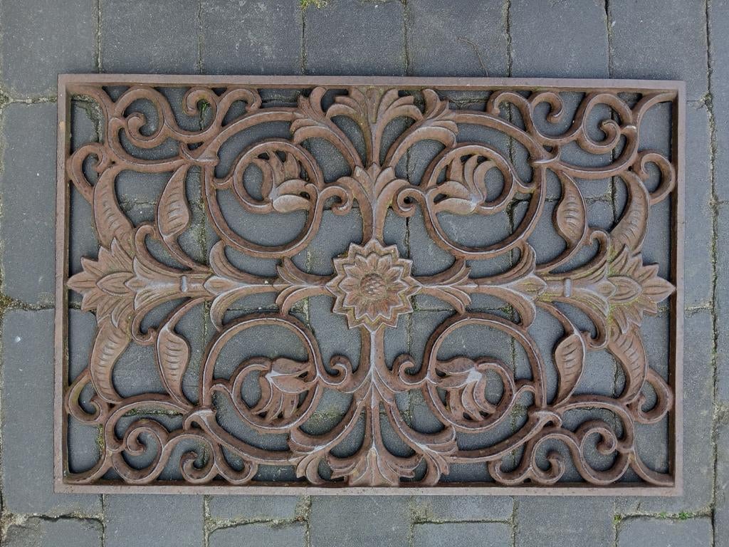Sierlijke deurmat van zwaar gietijzer, Tuin en Terras, Ophalen, Gietijzer