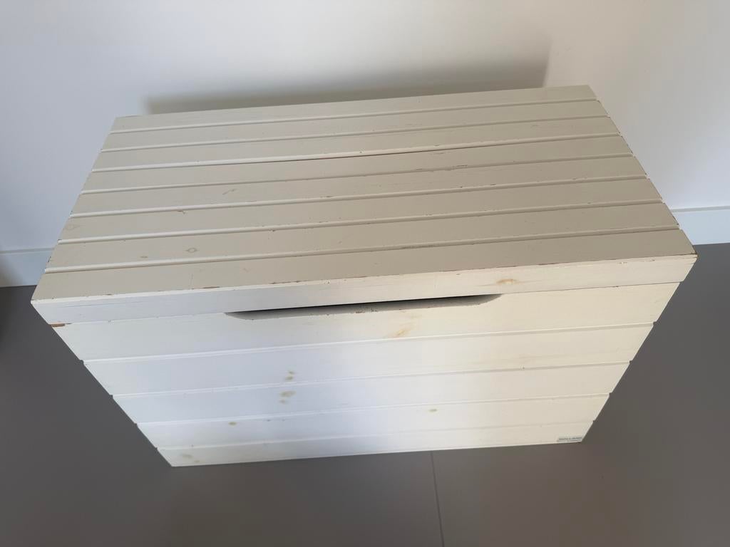 Grote speelgoedkist wit hout, Ophalen, Gebruikt, Jongen of Meisje