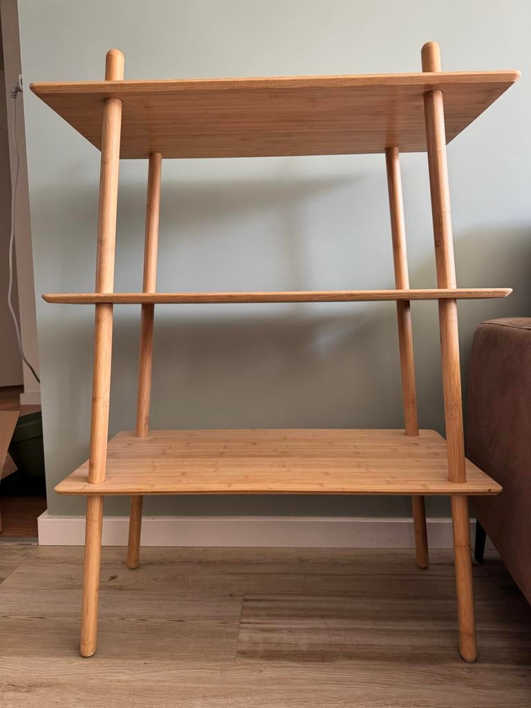 JYSK Bamboe Rek - 1.1m hoog, Huis en Inrichting, Kasten | Stellingkasten, Gebruikt, Ophalen