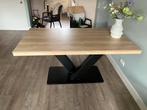 Mooie eettafel met zwart onderstel, Ophalen, 50 tot 100 cm, Zo goed als nieuw, 150 tot 200 cm