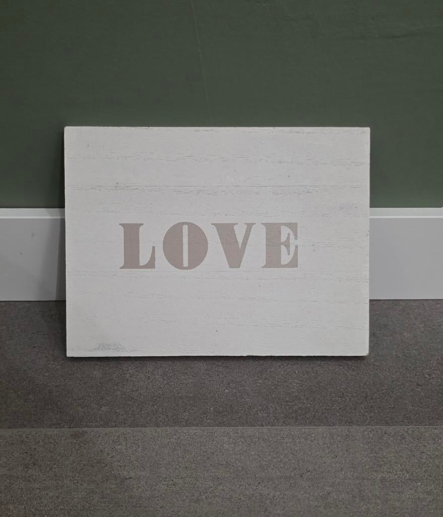 Xenos decoratie tekstbord bord Love wit, Ophalen of Verzenden, Zo goed als nieuw