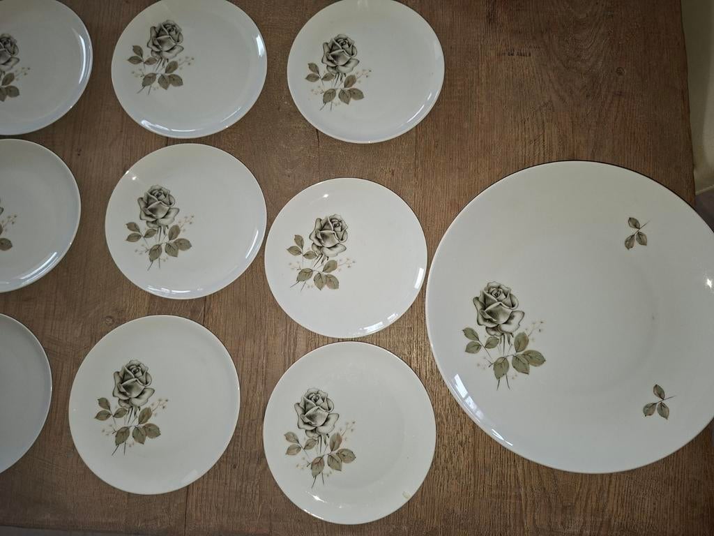 Eschenbach gebaksstel met roosmotief, Antiek en Kunst, Ophalen of Verzenden