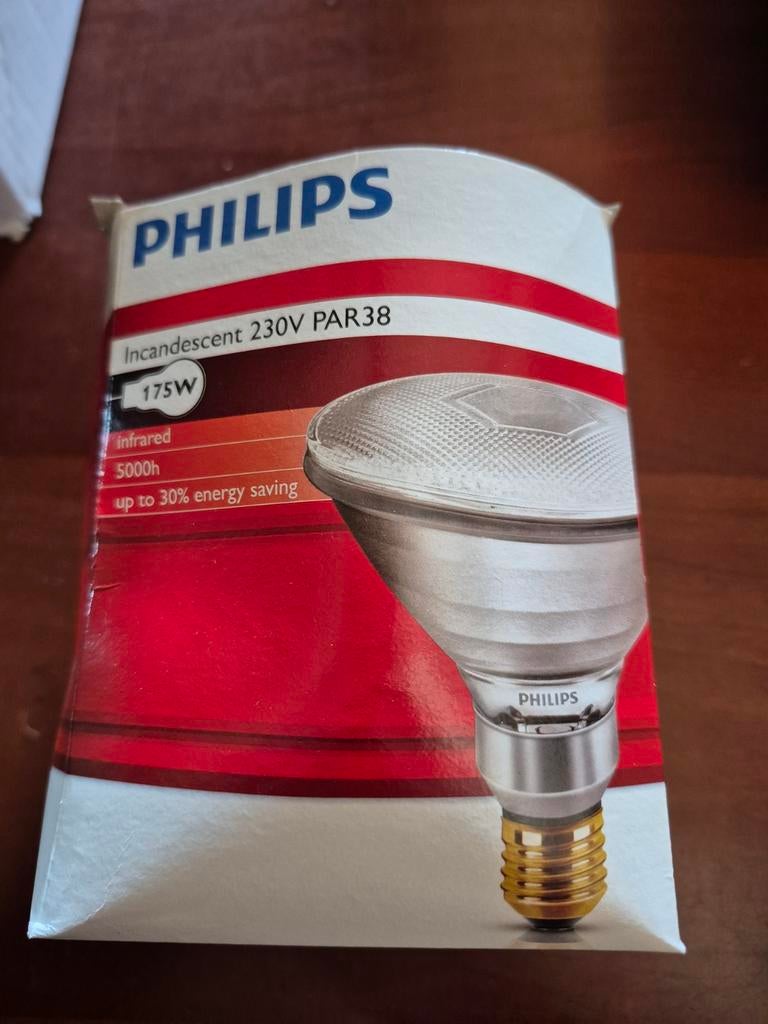 Philips PAR38 Infrarood 175W E27 230V Helder
8 stuks NIEUW, Ophalen of Verzenden, Nieuw, E27 (groot)
