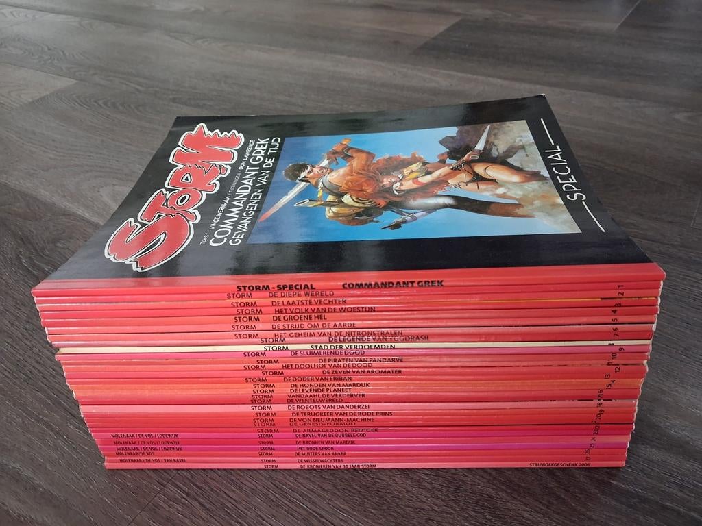 Storm Dl 0 t/m 27 + De Kronieken van 30 jaar Storm, Boeken, Stripboeken, Gelezen, Complete serie of reeks, Ophalen of Verzenden