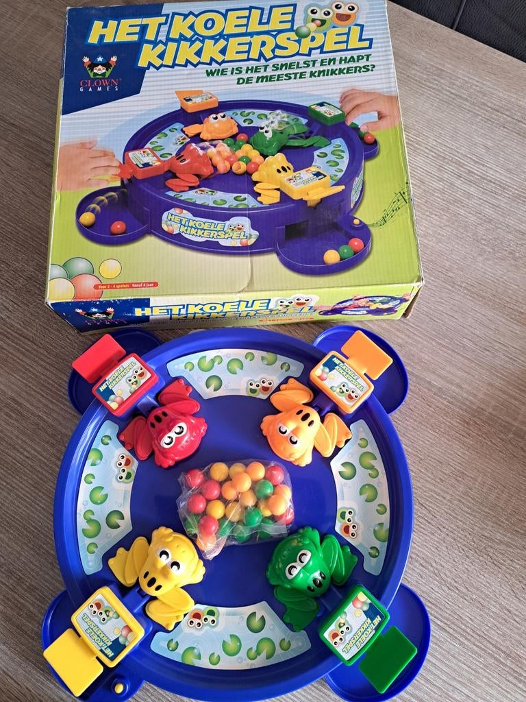 Het koele kikkerspel met geluidseffecten, Hobby en Vrije tijd, Gezelschapsspellen | Bordspellen, Ophalen of Verzenden