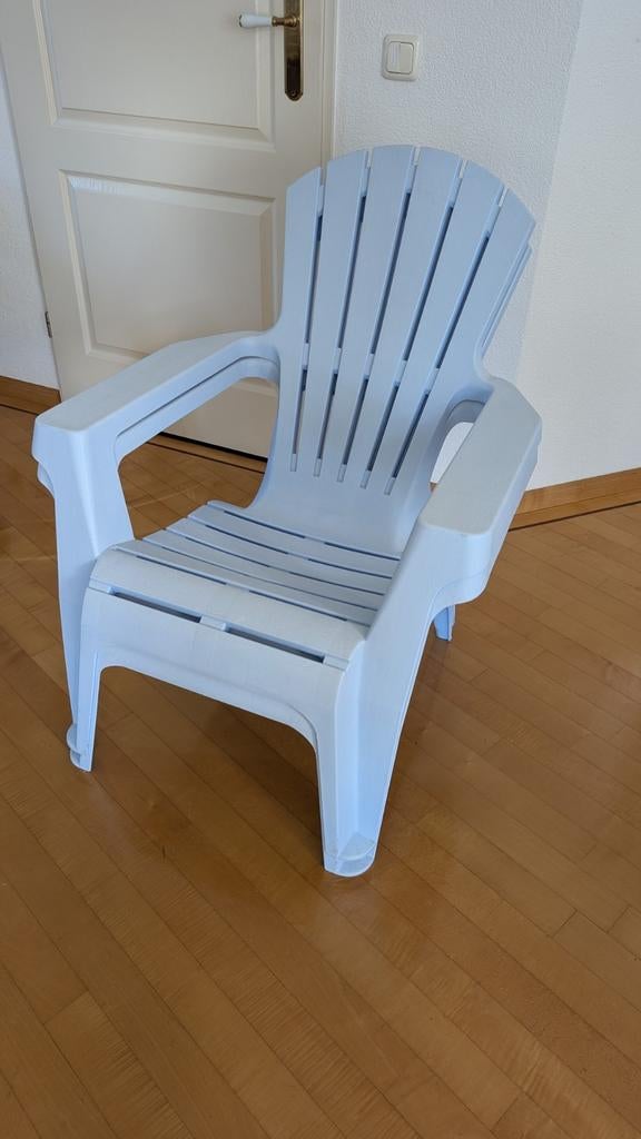 Lounge tuinstoelen, lichtblauw. Twee stuks., Tuin en Terras, Tuinstoelen, Ophalen, Zo goed als nieuw, Kunststof