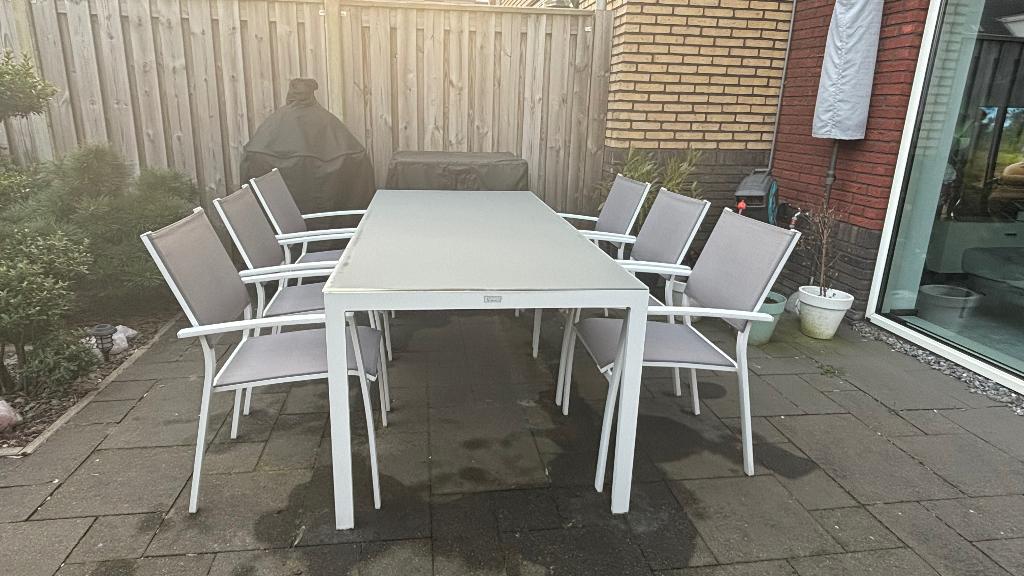 Tuinset, Tuin en Terras, Ophalen, Gebruikt, Eettafel, 6 zitplaatsen