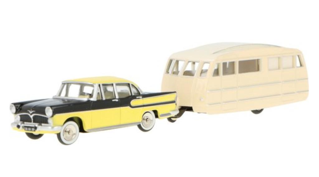 Simca Chambord geel 1958 & caravan Henon 1/43 NOREV CL5711, Hobby en Vrije tijd, Modelauto's | 1:43, Verzenden, Nieuw, Auto, Norev