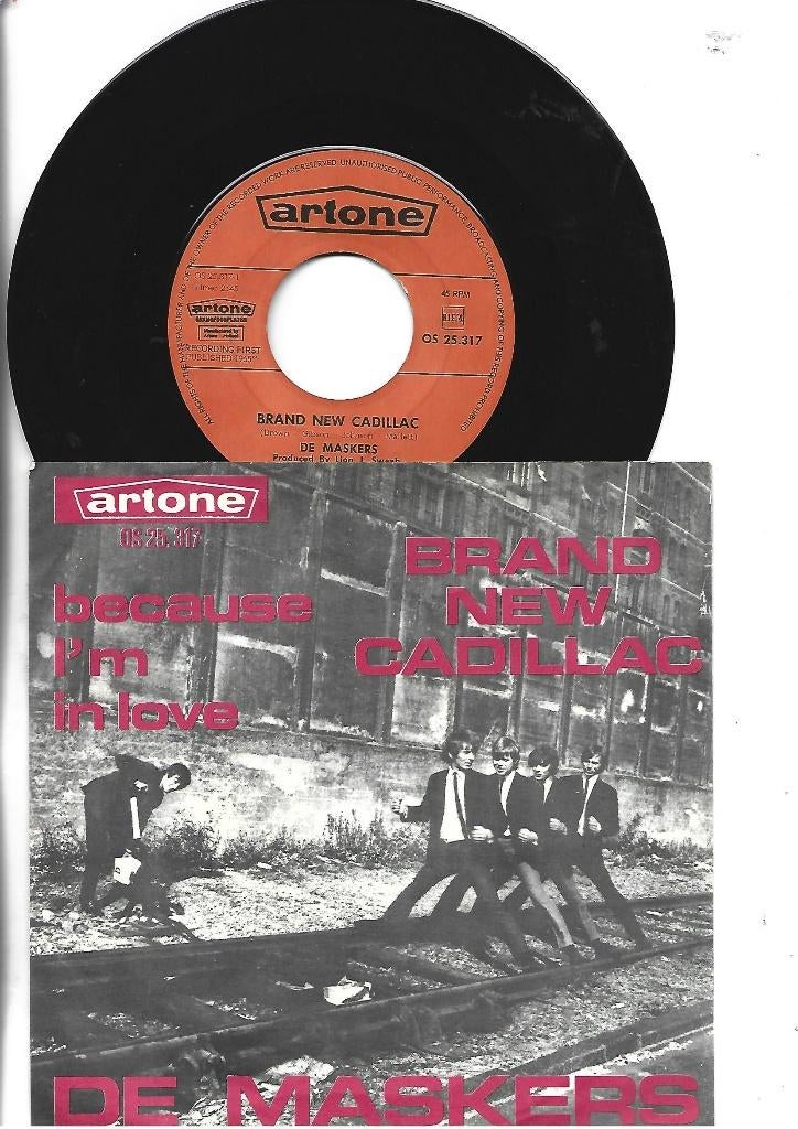 DE MASKERS SINGLE 7" BRAND NEW CADILLAC 1965, 7 inch, Single, Ophalen of Verzenden, Pop