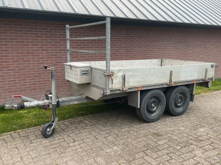 Tandemasser plateauwagen aanhanger 275x153cm geen kenteken, Auto diversen, Aanhangers en Bagagewagens, Zo goed als nieuw, Ophalen