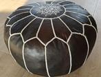 leren marokaanse poef, Ophalen, Leer, Zo goed als nieuw, 50 tot 75 cm