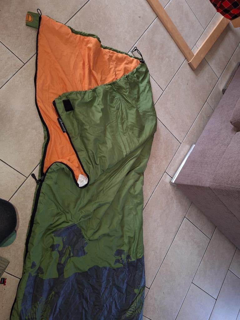 Wildebeast Damara JR Slaapzak met hoes - Groen/Oranje, Caravans en Kamperen, Slaapzakken, Ophalen of Verzenden