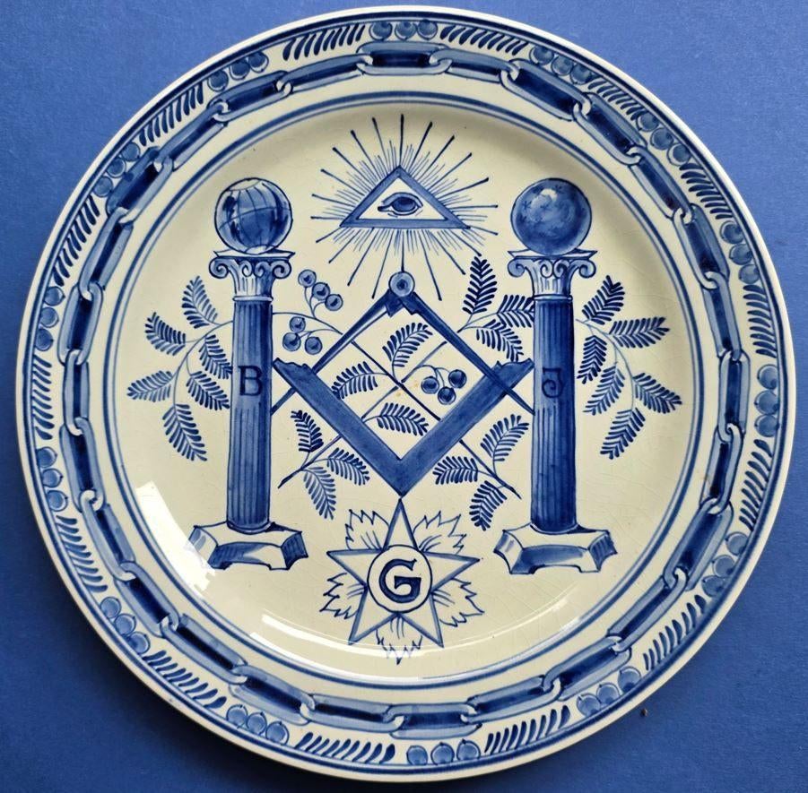 Porceleyne Fles 1923 Vrijmetselaars 25cm (V12-60) Bijzonder, Ophalen of Verzenden