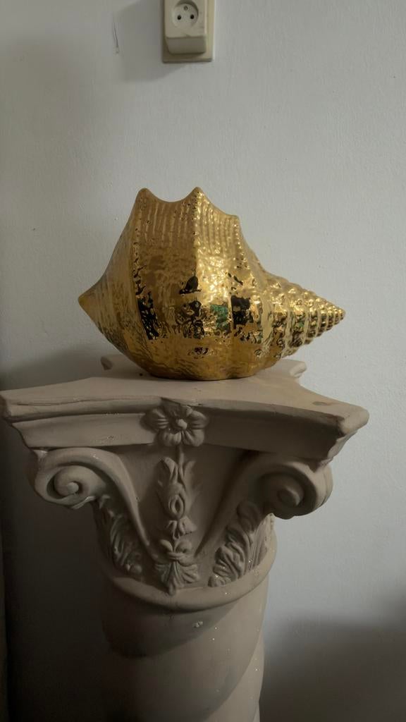 Gouden decoratieve schelp, Ophalen of Verzenden, Zo goed als nieuw