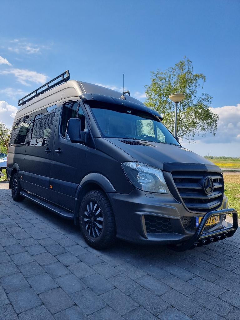 Mercedes Sprinter (benzine) Camper (automaat), Caravans en Kamperen, Campers, Automaat, Buscamper of Camperbus, Tot en met 2, Raamblindering