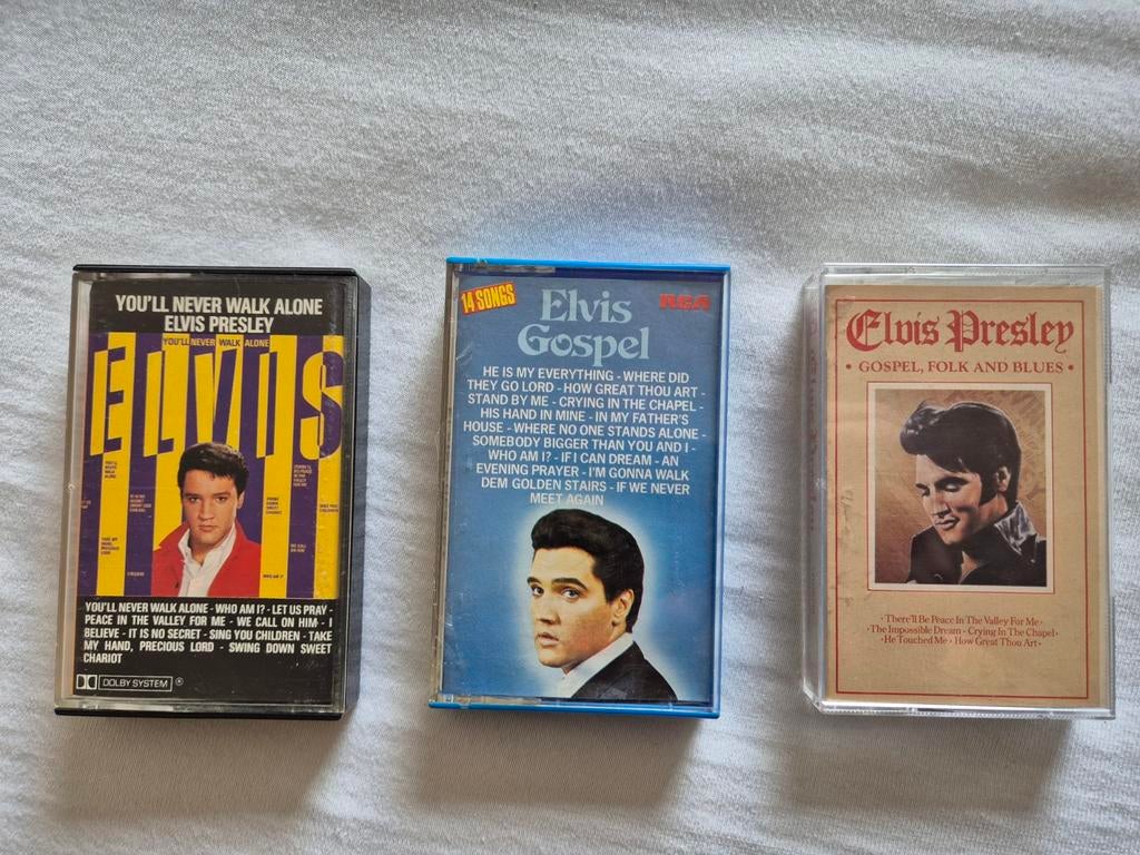 3 Elvis Presley Cassette bandjes gospel, Cd's en Dvd's, Cassettebandjes, Zo goed als nieuw, Voorbespeeld, Religie en Gospel, Verzenden