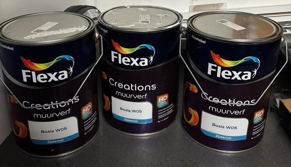 Flexa Creations Muurverf RAL9010 Zijdemat 15L, Ophalen, 5 tot 10 liter, Wit, Nieuw
