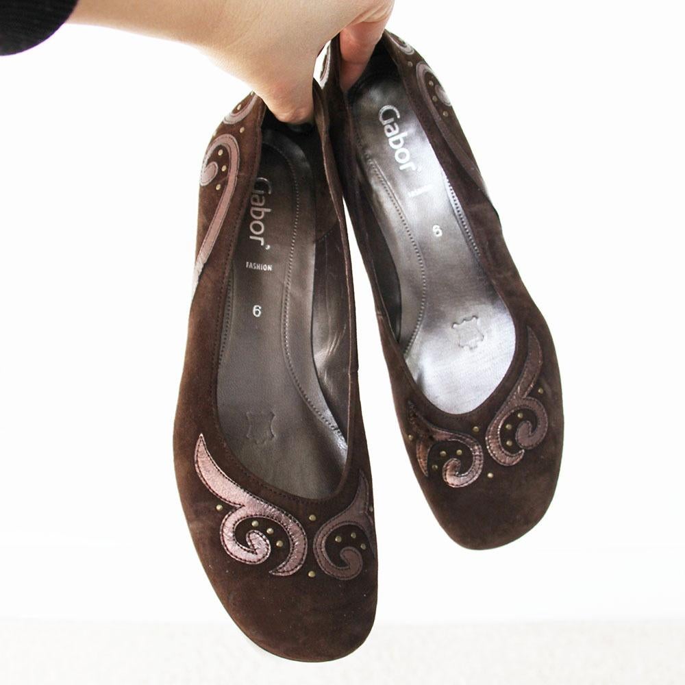 Mooie Suede Gabor Pumps -s9 (Maat 6/39) € 45,-, Pumps, Bruin, Gabor, Ophalen of Verzenden