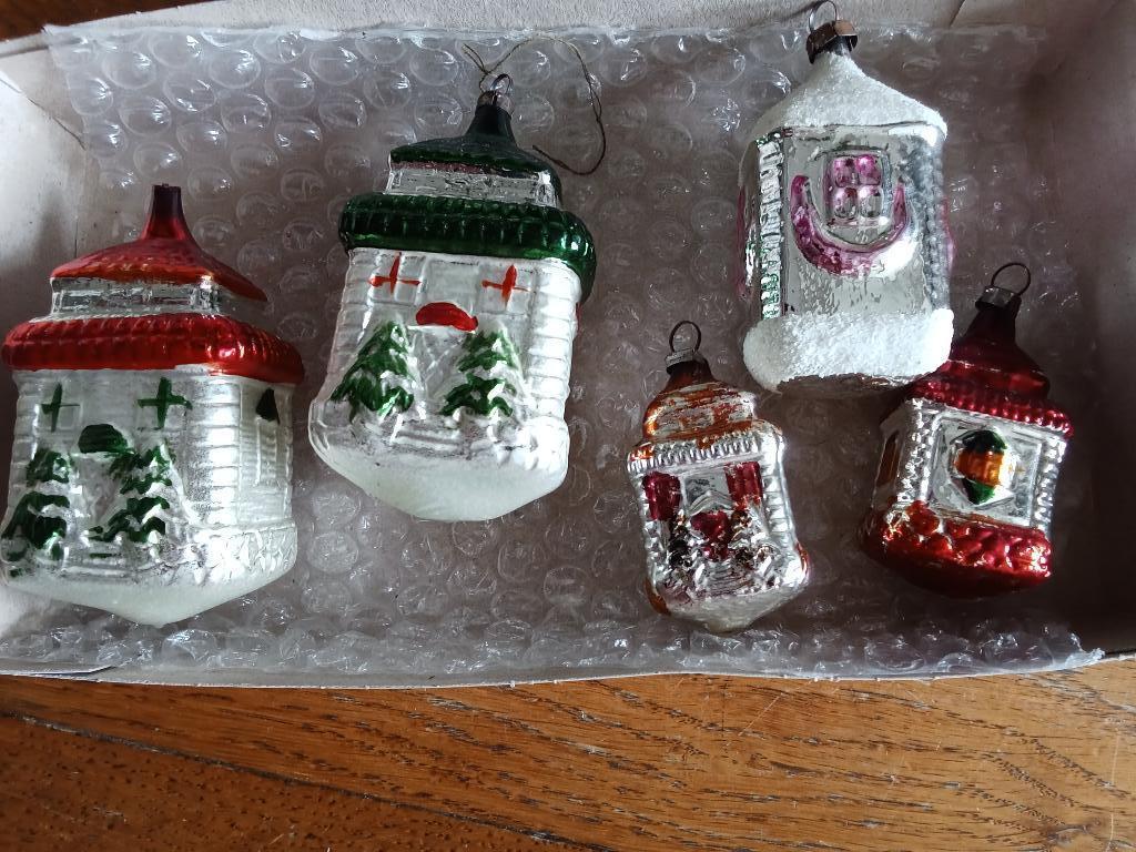 Prachtige antieke glazen kerstbal model lantaarn??, Ophalen of Verzenden, Gebruikt