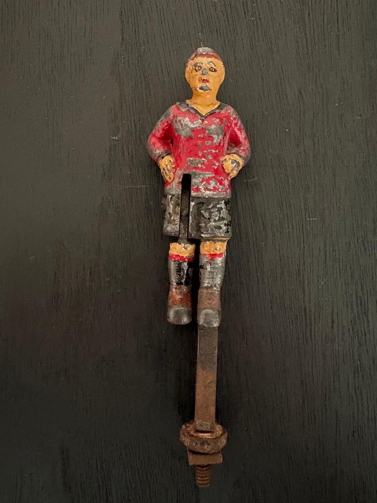 Antieke gietijzeren speler voetbalspel, Antiek en Kunst, Antiek | Speelgoed, Ophalen of Verzenden