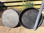 2x Grijze Elho Schalen 41cm - Gebruikt maar Goed, Ophalen, Kunststof, Gebruikt, Minder dan 30 cm