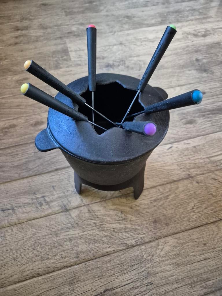 Gietijzeren fondue set, Ophalen, Brander, Fondueset