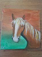 Schilderij paard 20x20 cm - Acryl op canvas, Ophalen of Verzenden