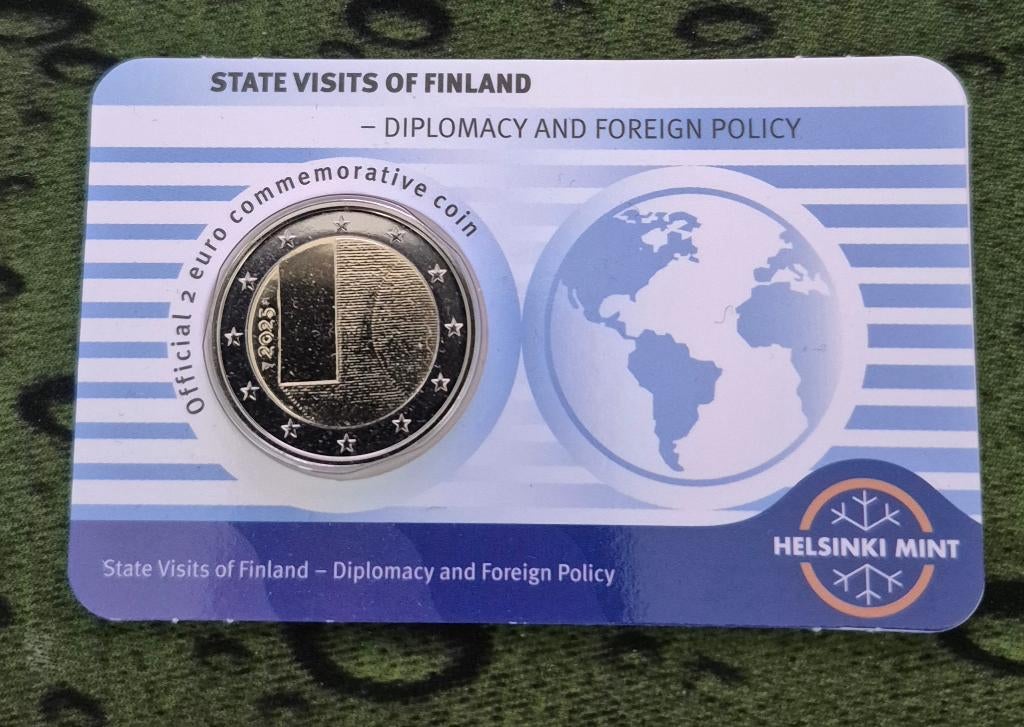 Finland 2 euro 2025 Staats bezoek coincard Fins/Engelse uitv, Postzegels en Munten, Munten | Europa | Euromunten, Ophalen of Verzenden