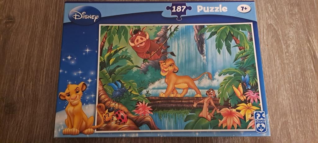 Disney Jungle Book Puzzel 187 stukjes - Simba Timon Pumbaa, Ophalen of Verzenden, 10 tot 50 stukjes