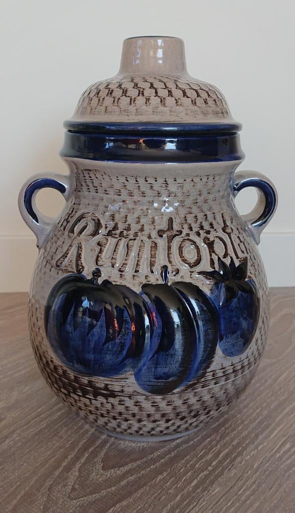 Brocante Rumtopf Scheurich Keramik pot met deksel rumpot, Ophalen of Verzenden, Zo goed als nieuw, Overige materialen, Pot, Bus of Blik