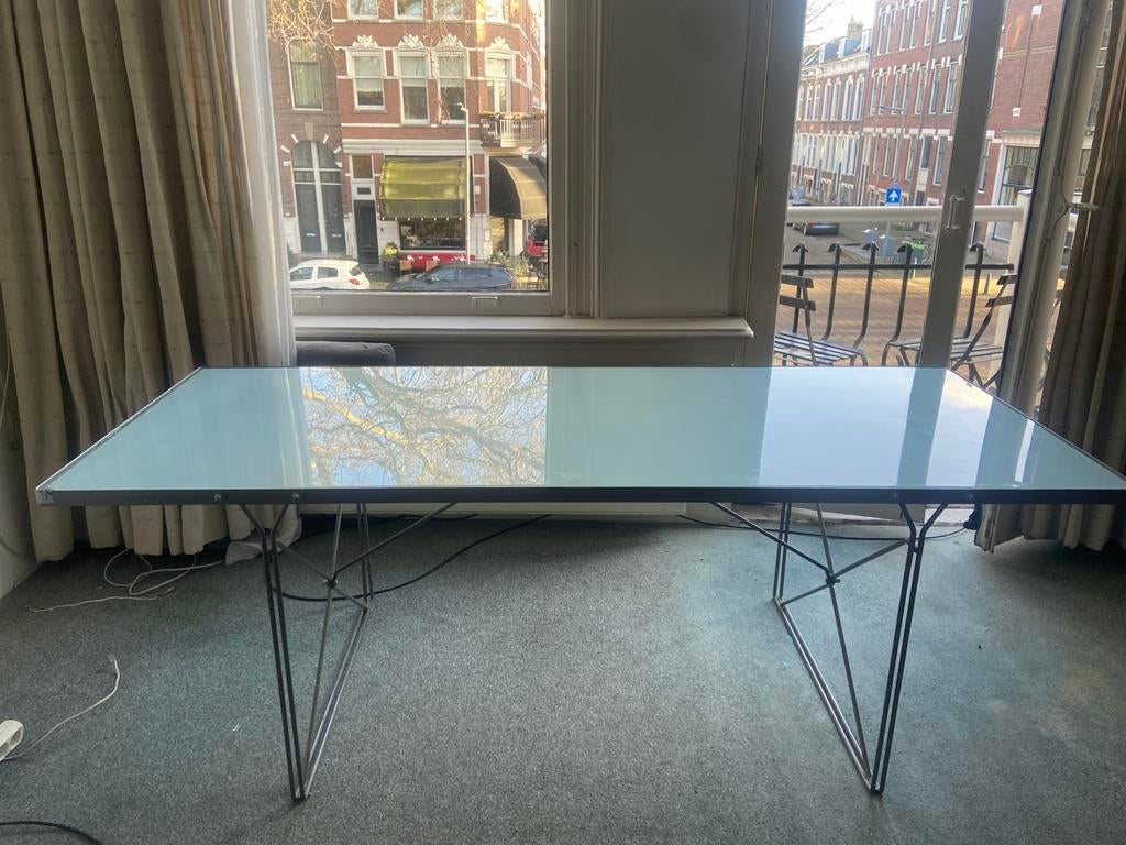 IKEA Moments Glazen Eettafel - Niels Gammelgaard collectie, Ophalen, Gebruikt, 50 tot 100 cm, Glas