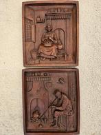 Een 2-luik met oud tafereel op elke tegel, Ophalen